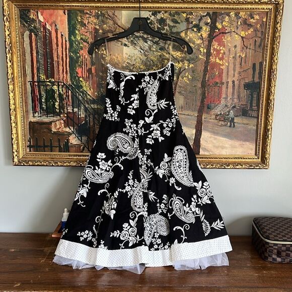 Ruby Rox Y2K Strapless Party Dress Black Paisley Size Small - Picture 3 of 4